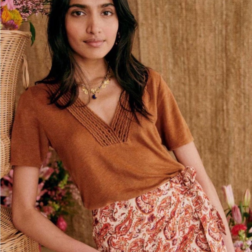Sezane Miranda T Shirt in Cafe